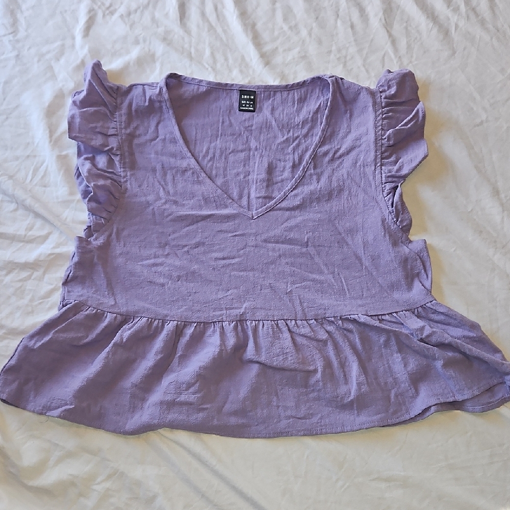 3 Shirts Listed SHEIN Pink Ruffled Blouse - Picture 2 of 3